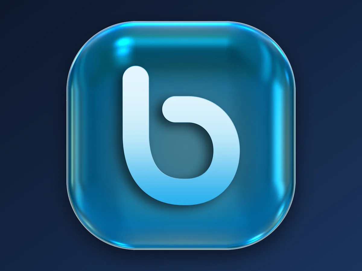 Icône bleue du moteur de recherche Bing